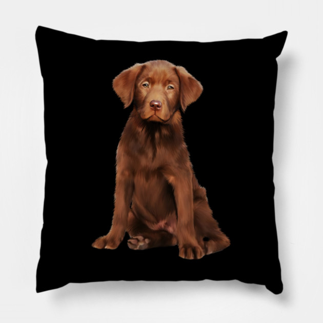 Brown labrador Retriever Dog Puppy, Lab Dog Lover Pillow by logiamerch