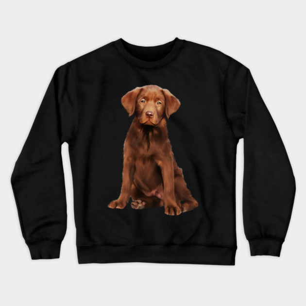 Brown labrador Retriever Dog Puppy, Lab Dog Lover Crewneck Sweatshirt by logiamerch