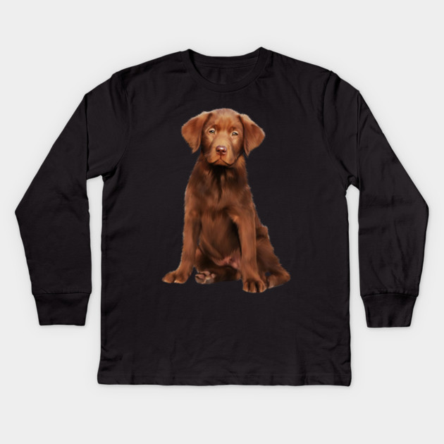 Brown labrador Retriever Dog Puppy, Lab Dog Lover Kids Long Sleeve T-Shirt by logiamerch
