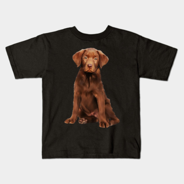 Brown labrador Retriever Dog Puppy, Lab Dog Lover Kids T-Shirt by logiamerch