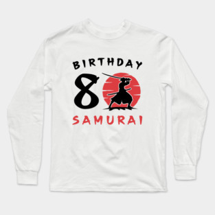 I am 8 Years Old Birthday Bday Party Gift 8th Little Ninja Samurai Japanese Warrior Long Sleeve T-Shirt