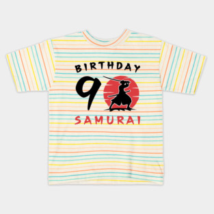 I am 9 Years Old Birthday Bday Party Gift 9th Little Ninja Samurai Japanese Warrior Kids T-Shirt