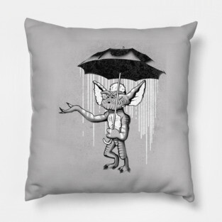 Umbrella Monster (Banksy) Pillow