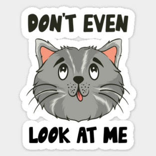 Don't Even Look At Me Cute Cat Gift Sticker