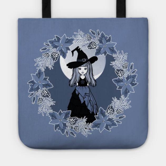 Blue Winter Solstice Yule Cheeky Witch® Tote by Cheeky Witch