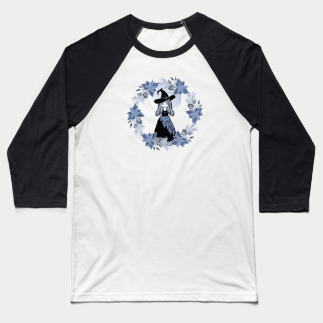 Blue Winter Solstice Yule Cheeky Witch® Baseball T-Shirt by Cheeky Witch