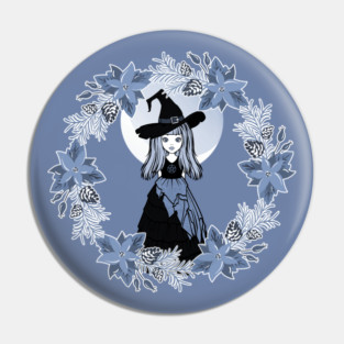 Blue Winter Solstice Yule Cheeky Witch® Pin