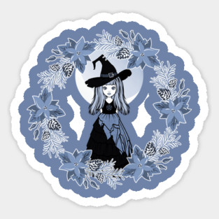 Blue Winter Solstice Yule Cheeky Witch® Magnet