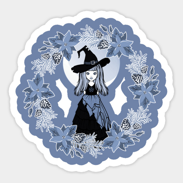 Blue Winter Solstice Yule Cheeky Witch® Magnet by Cheeky Witch