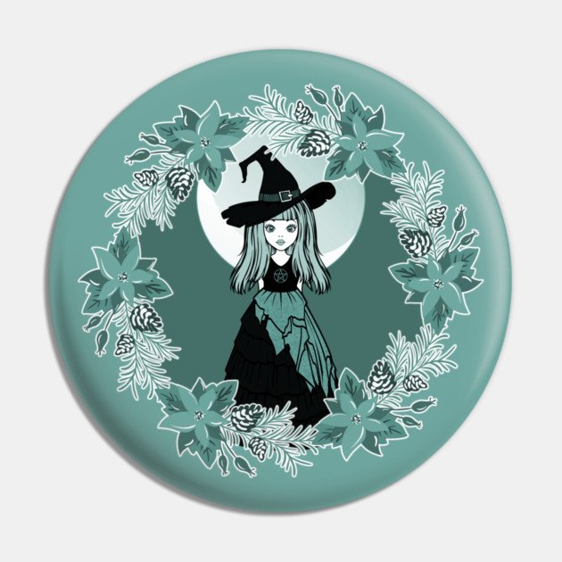 Winter Solstice Witch Yule Cheeky Witch® Pin by Cheeky Witch