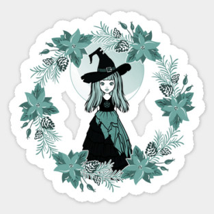 Winter Solstice Witch Yule Cheeky Witch® Sticker
