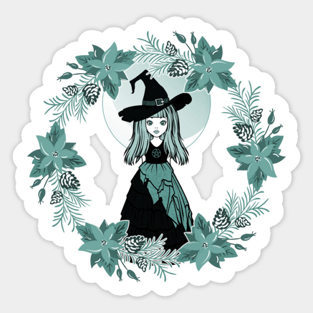 Winter Solstice Witch Yule Cheeky Witch® Sticker by Cheeky Witch