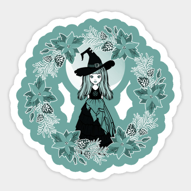 Winter Solstice Witch Yule Cheeky Witch® Magnet by Cheeky Witch