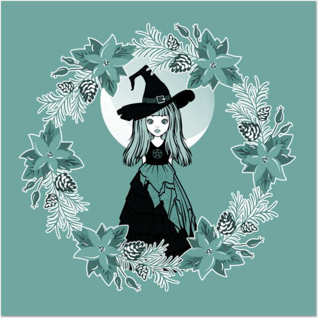 Winter Solstice Witch Yule Cheeky Witch® Wall Art by Cheeky Witch