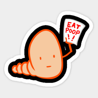 Angry Worm Sticker