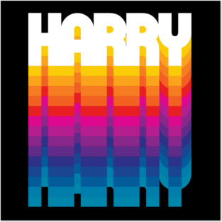 Retro Harry Proud Name Personalized Gift Rainbow Style Posters and Art