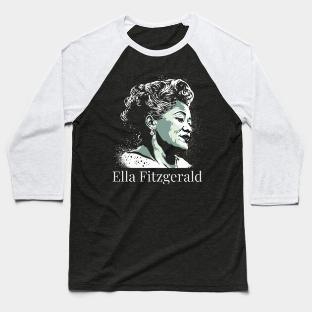 Ella Fitzgerald Baseball T-Shirt by UrbanLifeApparel