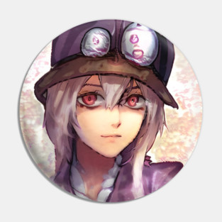 Brown Hair Anime Girl with Hat Pin