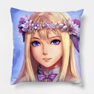 Blonde Anime Girl Pillow