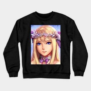 Blonde Anime Girl Crewneck Sweatshirt