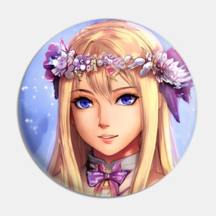 Blonde Anime Girl Pin