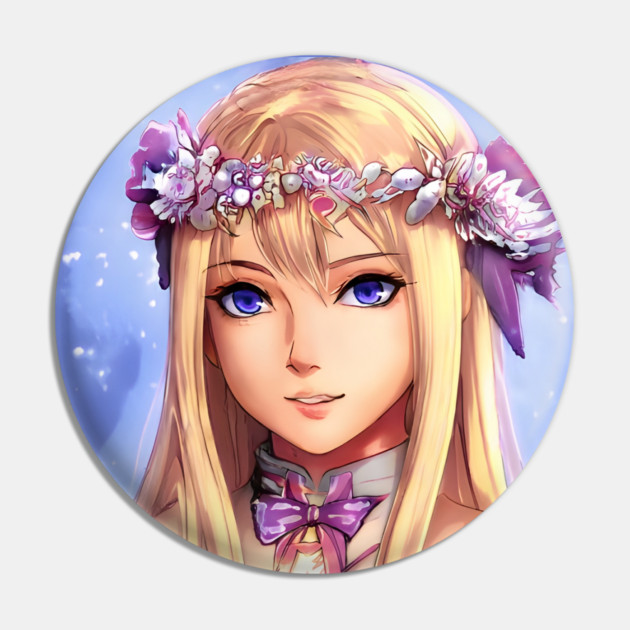 Blonde Anime Girl Pin by animegirlnft
