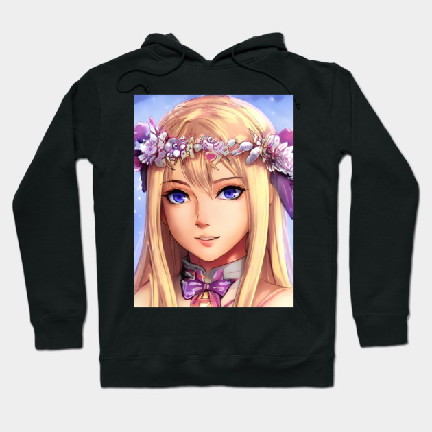 Blonde Anime Girl Hoodie by animegirlnft