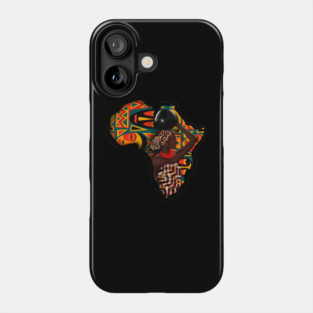 Africa Map, Beautiful Proud African Woman with Pattern Phone Case