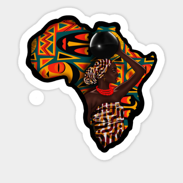 Africa Map, Beautiful Proud African Woman with Pattern Magnet by logiamerch