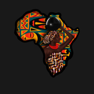 Africa Map, Beautiful Proud African Woman with Pattern T-Shirt