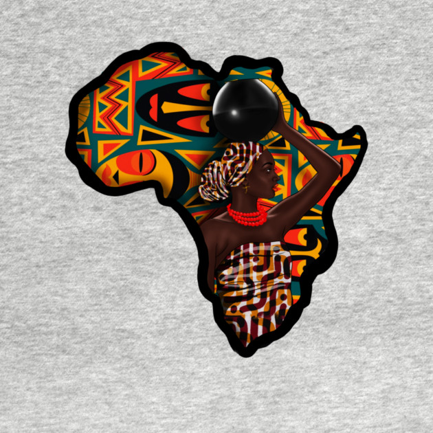 Africa Map, Beautiful Proud African Woman with Pattern by logiamerch