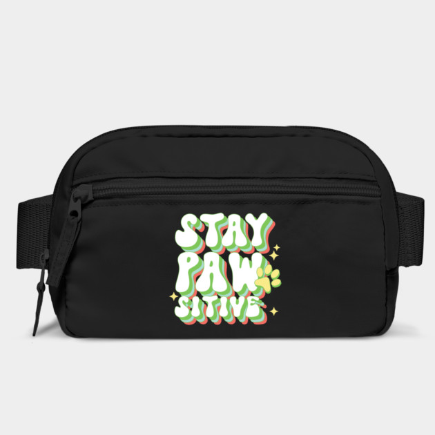 Retro Stay Pawsitive Dog Paw by The WYLD Tribe