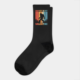 Bigfoot is My Valentine Sasquatch Valentine's Day Socks