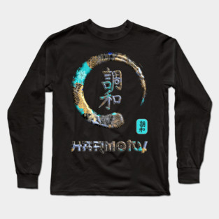 Harmony Japanese Kanji Word Symbol Enso Circle 3 Long Sleeve T-Shirt