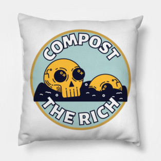 Compost the Rich Skull Pillow