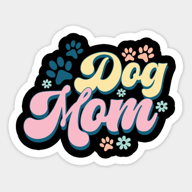 Retro Dog Mom Paw Gifts Sticker by The WYLD Tribe