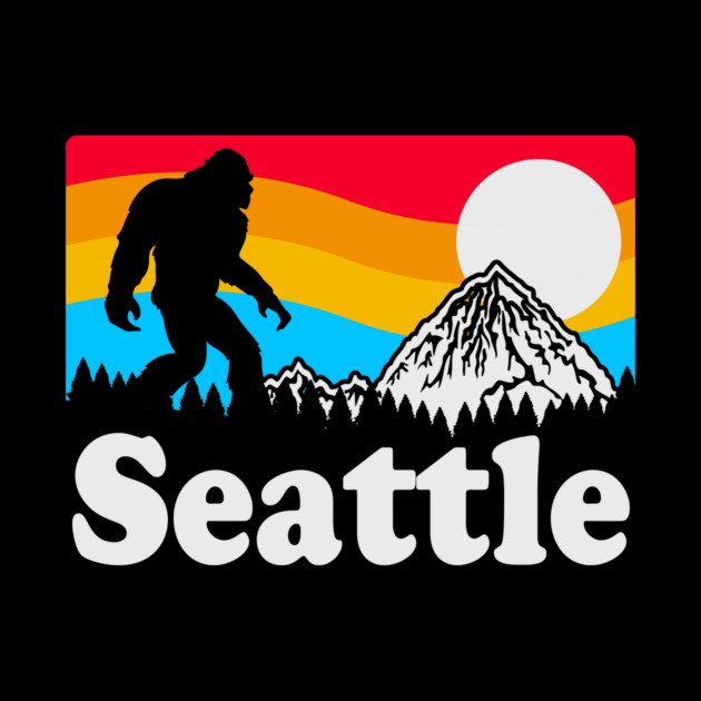 Bigfoot Sasquatch Retro Seattle Gifts by The WYLD Tribe