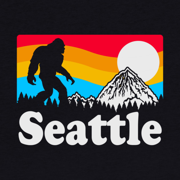 Bigfoot Sasquatch Retro Seattle Gifts by The WYLD Tribe