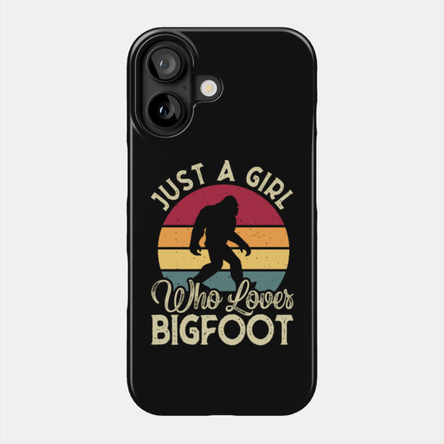 Just A Girl Who Loves Bigfoot Retro Phone Case by The WYLD Tribe