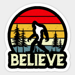 Bigfoot Sasquatch Believe Retro Sticker