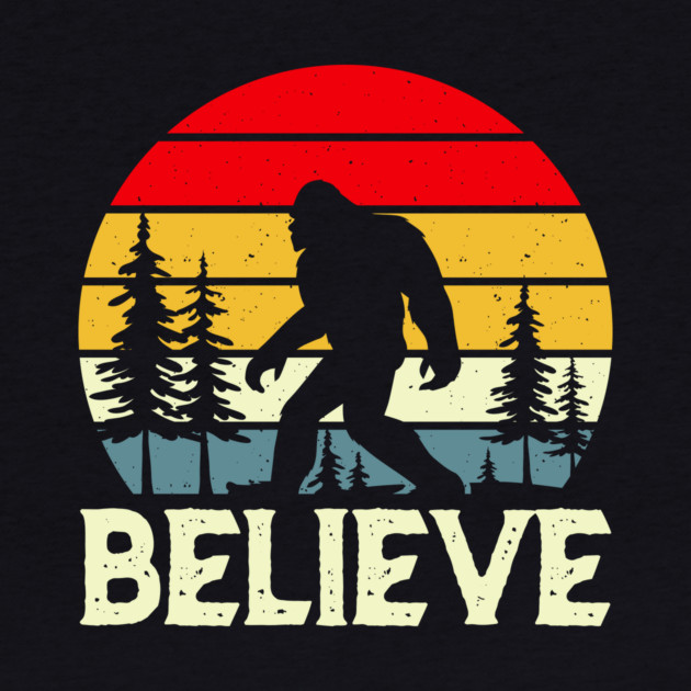Bigfoot Sasquatch Believe Retro by The WYLD Tribe