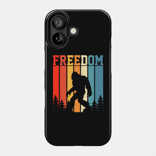 Retro Bigfoot Freedom Sasquatch Phone Case by The WYLD Tribe
