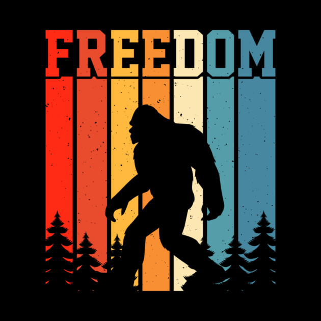 Retro Bigfoot Freedom Sasquatch by The WYLD Tribe