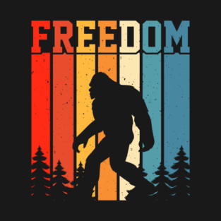 Retro Bigfoot Freedom Sasquatch T-Shirt