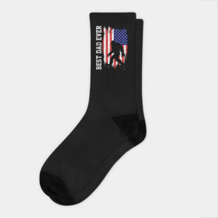 Best Dad Ever US Flag Bigfoot Sasquatch Gift Socks