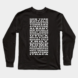 New York Cities Bus Roll Long Sleeve T-Shirt