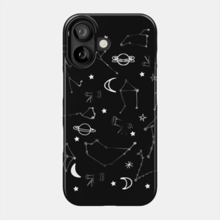 Astrology Pattern Black Phone Case