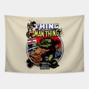 The Man Thing Monster versus Monster Fantastic Battle Tapestry