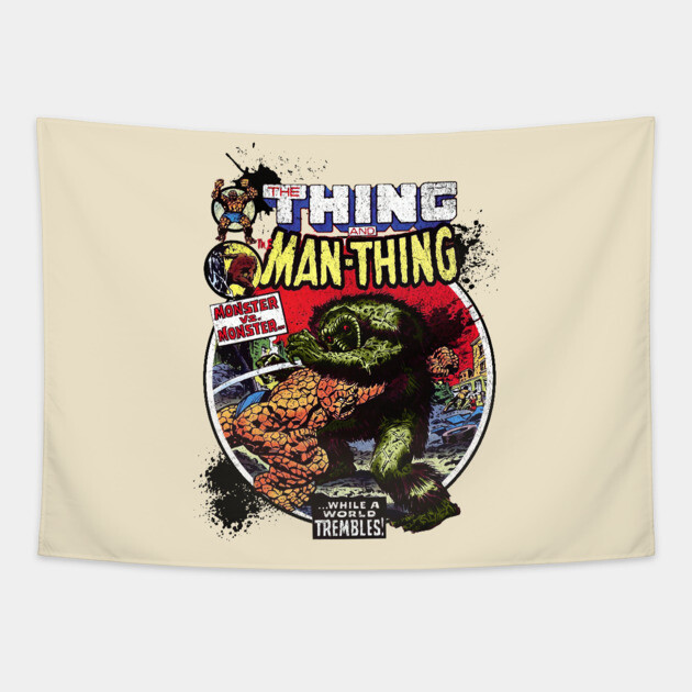 The Man Thing Monster versus Monster Fantastic Battle Tapestry by Joaddo
