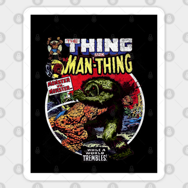 The Man Thing Monster versus Monster Fantastic Battle Sticker by Joaddo